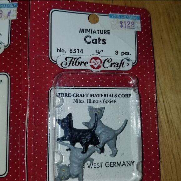 8 Vintage new in package Fibre-Craft Miniature Mix animals 1 1/4” Vintage - Picture 5 of 11